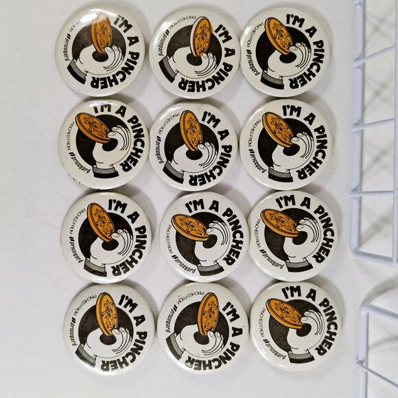 Lot of 12 1970s Vintage Promotional Pinback Buttons (12) "I'M A PINCHER" - Picture 1 of 5